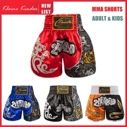 Borunks de boxe shorts para crianças tailandesas muay calças curtas de crossfit homens homens bjj esportes kickboxing kids tigre boxe roupas