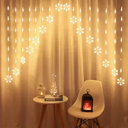 Strings 2.5M Star Snowflake LED String Lights Decorazione natalizia Tenda Fata Festa di nozze Ghirlanda Lampada Decorazioni per la casa Regali di Natale