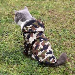 Pet Raincoat Cat Dog Apparel Fashion Camouflage Print Puppy Jacket Teddy Bichon Bulldog Husdjur Hundkläder