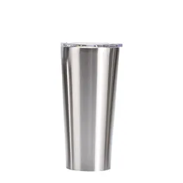 12/20/24OZ Beer Cups Stainless Steel Tumblers with Lid Silver Office Coffee Mugs Driving Car Cup Drinkware Holiday Gift Bottles Logo can be Printed on it