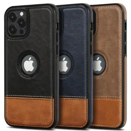 Fundas de teléfono de cuero PU de doble color, funda trasera delgada con patrón de empalme, Protector a prueba de golpes para iPhone 13 13pro 12pro Max 11 11pro X XR Xs 7 7p 8 8plus