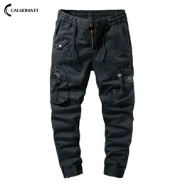 2021 Spring Mens Cargo Pants Khaki Military Men Trousers Casual Cotton Tactical Pants Men Big Size Army Pantalon Militaire Homme Y0927