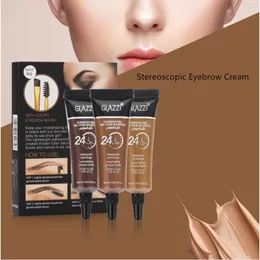 GLAZZI Duo Brown and Black Stereoscopic Eyebrow Cream, Eyebrow Gel, Gel Pour Sourcils, Lock On Liner And Brow Cream, Lines Eyes & Defines Eyebrows