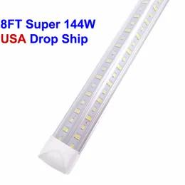 Luci a tubo a forma di V 4FT 36W 5FT 45W 6FT 56W 8FT 72W 2.4m Porta di raffreddamento integrata Led Luce a tubo fluorescente Illuminazione a doppio bagliore