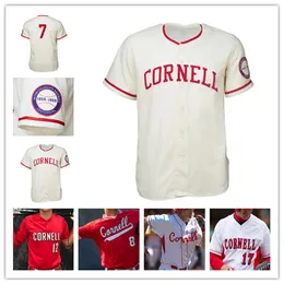 Benutzerdefinierte Cornell University CU Baseball College-Trikots Caleb Sass Zach Stone Aiden Monce Darren Weston Bobby Petersen Aiden Rosenthal Ryan Rader Zac Stallman Logel