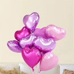 18 cali Romantyczny Serce Pearl Pink Folia Balony Helem Urodziny Ślub Walentynki Globos Party Decoration Balls Y0622