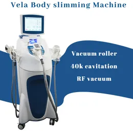 VELA SLAMNING Beautyfying Machine RF Cavitation Roller Cellulite Massage Fat Borttagning 40K Cavitation Multifunktionellt spa -system