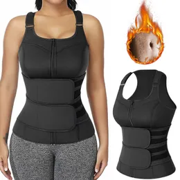 Women Waist Trainer Body Shaper Neoprene Sauna Sweat Suit Belly Slimming Sheath Modeling Trimmer Belt Weight Loss Corset Top 210708