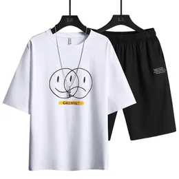 varsanolトラックスーツメンズ2ピースセット夏Tシャツメンズ衣服ポリエステルバミューダマスコリンビーチショーツ男性EST 210601