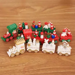 装飾的なオブジェクト置物の木製のクリスマスの装飾小電車の子供幼稚園のお祝い装飾品キッズギフトクリスマスプレゼント