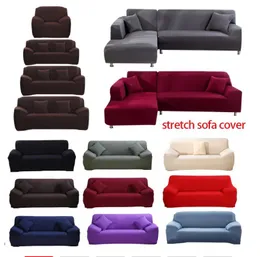 Łatwa pamięć masowa Elastyczna kanapa Pokrywa Sofa Loveseat Sofy Pokrywy do salonu Segmental Slipcover Fotel Meble Solid 24 Kolory