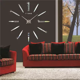 2021New Large Wall Clock Quartz 3D DIY Big Watch Decorative Kitchen Clocks Acrylic Mirror Sticker Oversize Wall Clocks Home Lett H1230