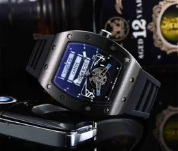 2020 Мужские часы Роскошные часы черного цвета с силиконовым ремешком Модные дизайнерские часы Спортивные кварцевые аналоговые часы Relogio Masculino