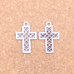 158pcs Antik Silver Bronze Plated Hollow Grid Cross Charms Pendant DIY Halsband Armband Bangle Fynd 24 * 16mm