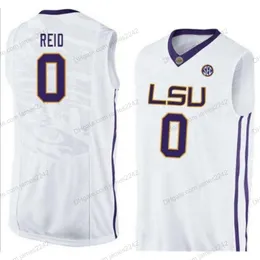 Пользовательский винтажный LSU Naz Reid College Basketball Jersey Men's All Shited White Any Size 2xs-5xl Имя и номер высшего качества