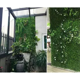 Dekorativa Blommor Kransar Konstgjorda Blad Staket Net Hedges Faux Ivy Vine Dekoration Simulering Gröna Växter