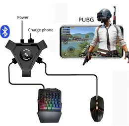 PUBGゲーミング用モバイルゲームパッドコントローラーキーボードマウスコンバーターAndroidスマートフォンからPC BluetoothアダプタープラグアンドプレイゲームコントローラーJo