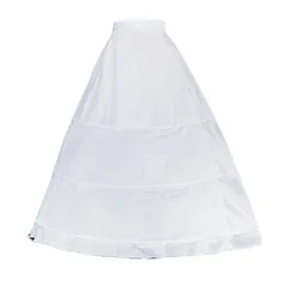 ペチコート単一層3フープホワイトペチコートウェディングドレスブライダルクリノラインドローストリングウエストAラインアンダースカート