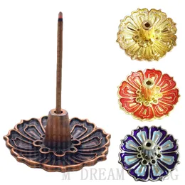 Lotus rökelse brännare rökelse hållare mini lotus blomma rökelse pinnar brännare censer tehus hem dekoration tillbehör