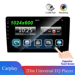 2din eq bil stereo 9 '' 2.5d Bluetooth D-Spela Universal Car Multimedia Player för Toyota Nissan Kia Hyundai med CarPlay