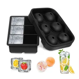 2pcs/set Cube Trays Silicone Sphere Ice Ball Maker Cream Tools for Whiskey Cocktail BPA Free JKXB2103