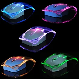 Ultra-cienki 2,4 GHz Wireless Myszy Kolorowe Kreatywne Przezroczyste Luminous Mute Mysz Dziewczyny Biurowe Wakacje Prezent Moda Mouses Na PC Laptop