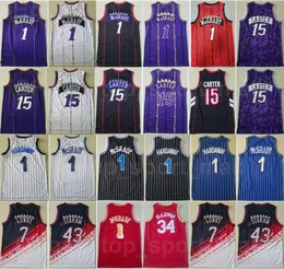 Mitchell Ness Basketball Penny Hardaway Vintage Jersey Tracy McGrady 1 Vince Carter 15 Retro For Sport Fans Breathable Black White Blue Purple Red Team Top Quality