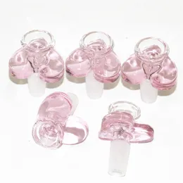 Rosa hjärta form hookah glasskål 14mm manlig torbad tobaks skålar för glas vattenrör oljeplatta bong hookahs