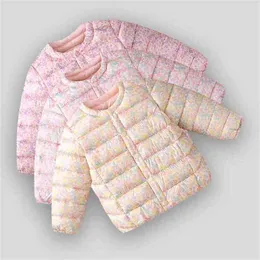 秋と冬の子供のダウンコートジャケットの女の子の赤ちゃん軽量の暖かいp4510 210622