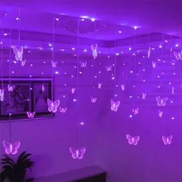 Multicolor Butterfly LED String Strip Holiday Christmas Lights Garlands 3.5m 100 SMD EU/US/UK/AU PARTY Wedding Lamp 110V/220V 211109