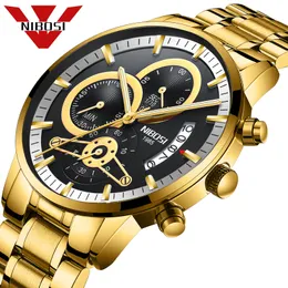 Quartz Watch Men Gold Black Mens Watches Top Brand Luxury Chronograph Sports wristwatches Luminous Waterproof Relogio Masculin