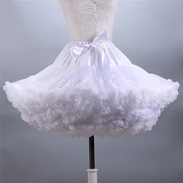 Fluffy Women's Tutu Skirt Adult Tulle Short Petticoat with Ruffles 12 Colors 210708