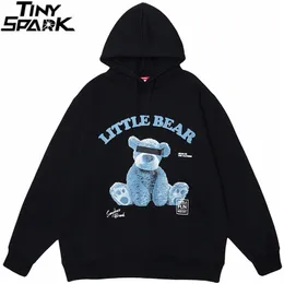 Hip Hop Hoodie Pullover Mens Funny Bear Printed Streetwear Sweatshirt Harajuku Cotton Autumn Fashion Loose Casual Hoodie 210818