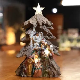 Zaytonの家の装飾の解消セットカトリック置物のクリスマスギフト聖人家族像イエスメアリージョセフ飾り211101