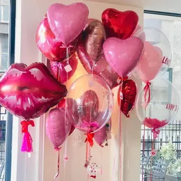 Украшение вечеринки розовые красные губы воздушные шарики 18 -дюймовые любовь сердце фольга Гелийский воздушный шарик годовщина свадебные украшения валентинки