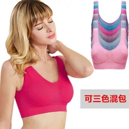 Padded Sport Bra Women's Double Layers Ahh Seamless Genie Sport Bra With Pads 211117