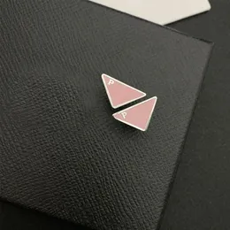 Brincos Top Quality Triangle Letter Stud arring with Stamp Fashion Jewelry Associaty for Gift Party 4 Colors Orains for Woman Orains Jewelry