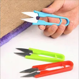 Mini Sewing Scissors Portable Cutting Thread U-Shape Scissor Cross Stitch Scissors Home Clipper Tailor Clothing Multicolor Scissor ZC155