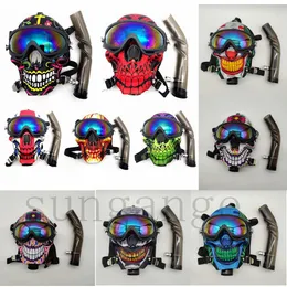 Maschera antigas in silicone Bong Creativo Narghilè Modello teschio Bong acrilico Tubi pipa ad acqua tabacco narghilè tubo shisha accessorio per fumatori Set completo