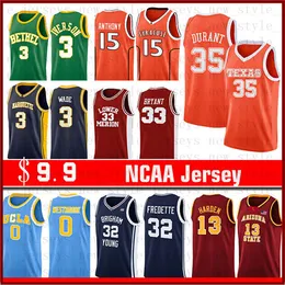 NCCA LeBron Bryant UCLA James Kevin Kyrie Durant Irving Harden Westbrook Basketball-Trikot Stephen Michael Curry Allen Trae Iverson Young College-Trikot