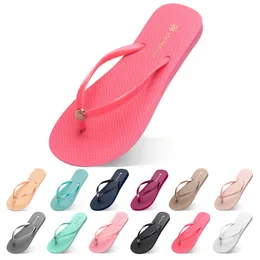 Hausschuhe Strand Flip Twee Schuhe Flops Damen Grüne Gelb Orange Navy Bule Weiß rosa braune Sommersport-Sneaker Größe 35-3 52