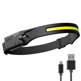 Headlamp USB Rechargable Lightweight Head Light Weatherproof USB-C Input For Camping Running Hiking Headlamps