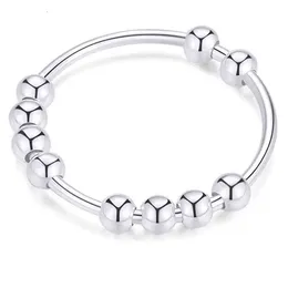 Anti Anxiety Ring for Women Men Wholesale 100% Stainless Steel Fidget Rings with Beads Spinner Spinning Jewelry Dropshipping
