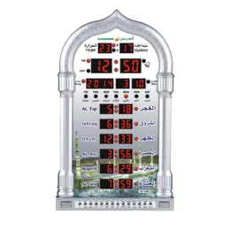 Orologi da parete Moschea Kuulee Calendario Azan Preghiera musulmana Sveglia orologio con display LCD Decorazioni per la casa