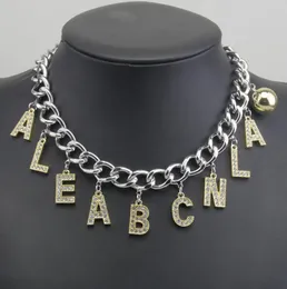 2022 European American full diamond letter pendant necklace niche design thick hip-hop men and women couples collarbone chain high quality fast delivery