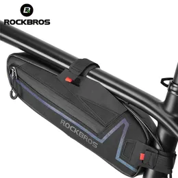 Rockbros 1.5L Torba rowerowa Wodoodporna odbijająca duża pojemność przednią górną ramkę rurową odporną na zużycie Rower drogowy MTB 220222