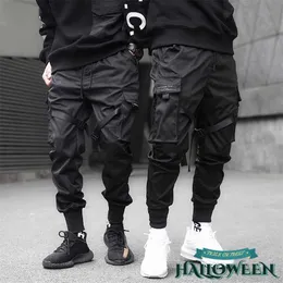 Qiwn man lastbyxor svart höst casual män hip-hop anime joggers män 211119