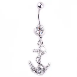 YYJFF D0704 Anchor Clear Color Belly Navel Button Ring