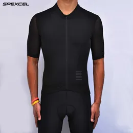 Spexcel Najwyższej Jakości Czarny Pro Team Aero Jazda na rowerze Jersey Krótki Rękaw Gentleman Rower Gear Ropa Ciclismo Włochy Tkanina Rękaw H1020