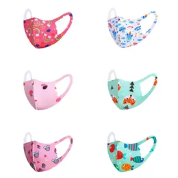 Fashion Kid Cotton Mask Cartoon Colorful Printing Pattern Anti-dust Breathable Sunscreen Washable Girls Boys Masks Designer Children Facemask